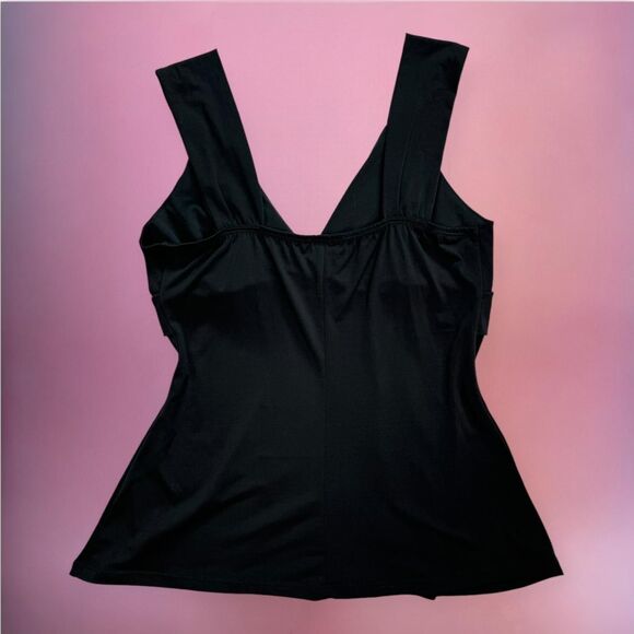 Vintage 90s Y2K black ruched baby doll tank top🎀 - Picture 2 of 3